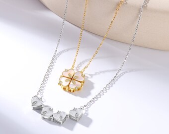 DHJAXL necklaceCrystal from Necklace for Women Four-Leaf Clover Key Chain Pendant Necklace Fine Jewelry Gift Collares DHJAXL necklaceCrystal from Necklace for Women Four-Leaf Clover Key Chain Pendant Necklace Fine Jewelry Gift Collares