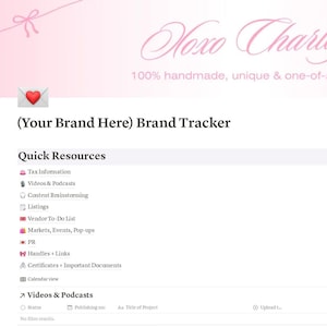 Brand Developer and Tracker Notion Template Download for Small Businesses