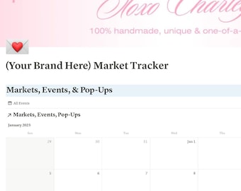 Markets, Events, & Pop-Ups Tracker Notion Template Download for Small Businesses