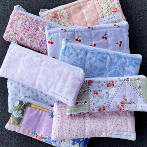 Astuccio portapenne, astuccio con cerniera trapuntato / piccolo portafoglio porta carte / astuccio per cosmetici / astuccio per carte e rossetto / ritorno a scuola