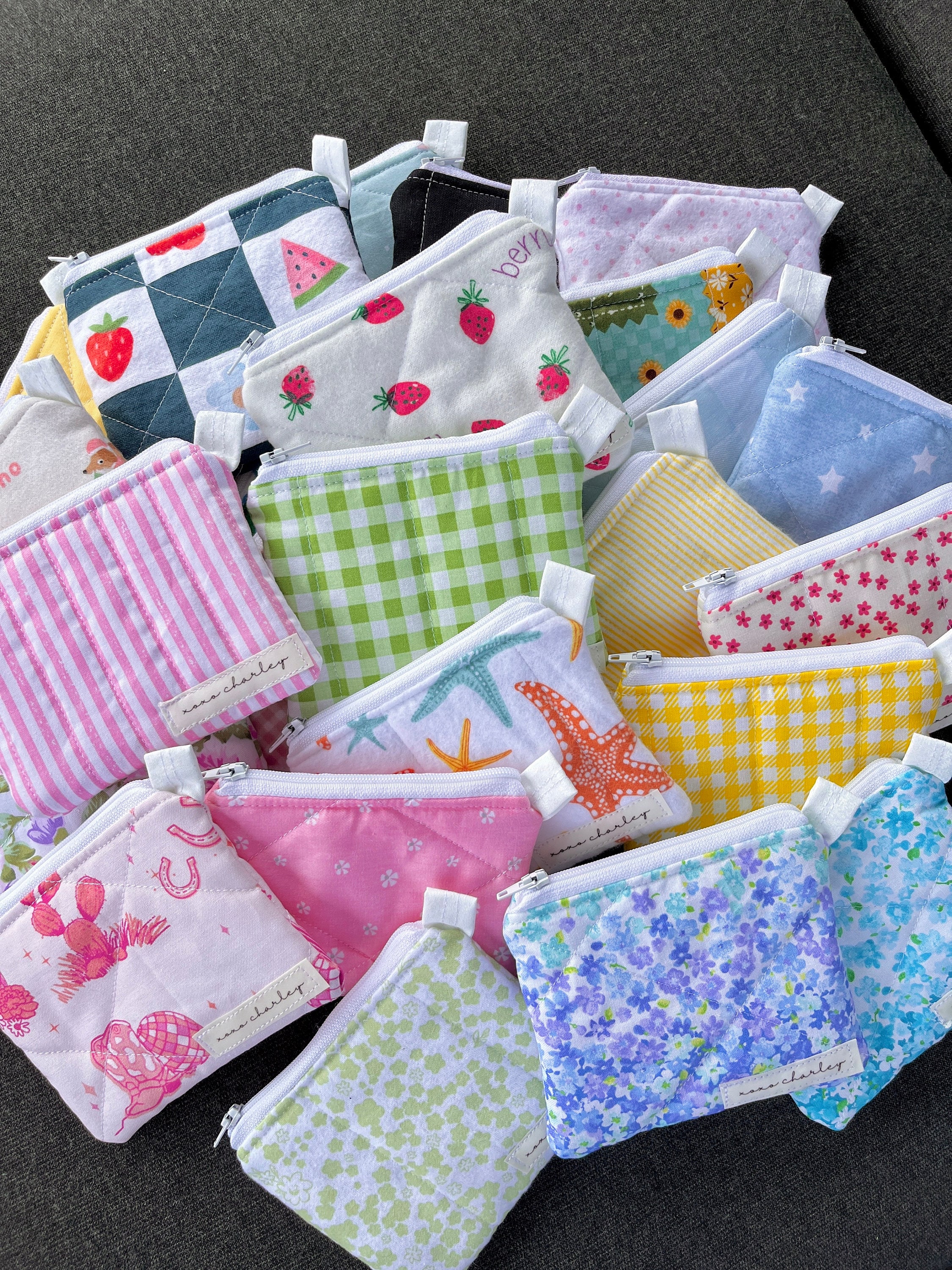 Mini clutch wallet keychain bag Variety, quilted zipper pouch / small card holder wallet / cosmetic pouch / card lipstick wallet pouch 2