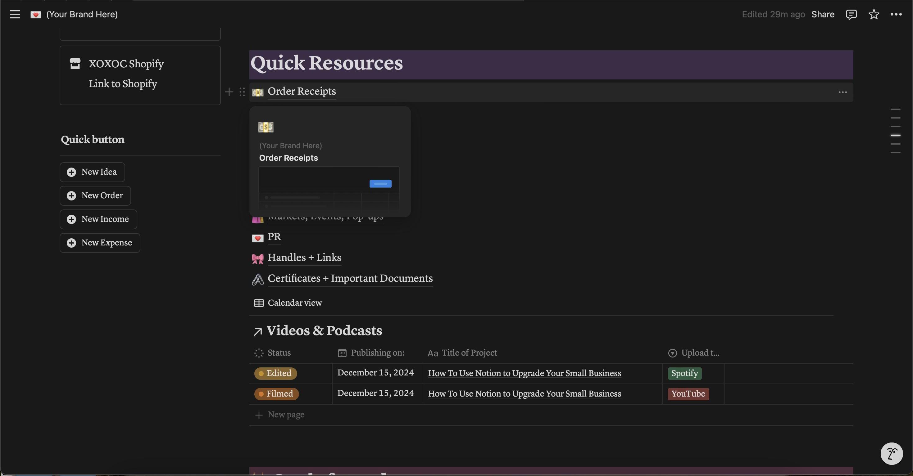 Full Workspace Notion Template Download for Small Businesses - Etsy