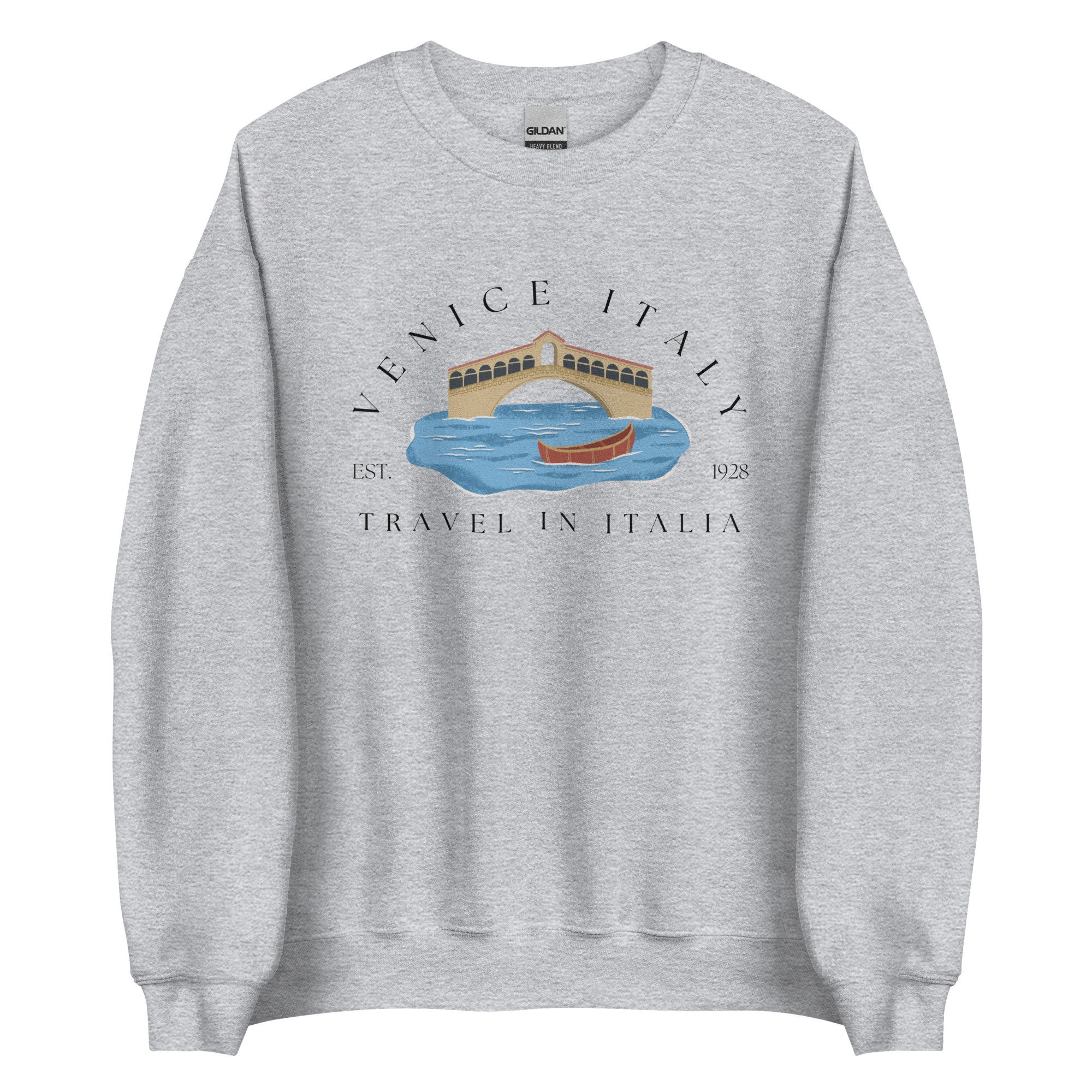 Discover Venice Italy Graphic Crewneck Sweatshirt Pinterest Style Oversized Fit Beach Vacation Trip Aesthetic Minimalist Vintage