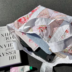 Mini sac fourre-tout rosette, sac à main fait main assez doux et durable