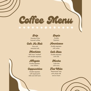 Café Menu Canva Template