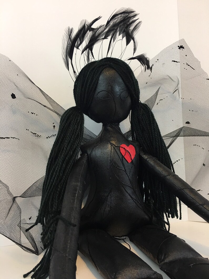 Butterfly OOAK Cloth Art Doll Handmade Boudoir Style Doll 24