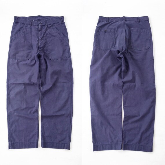 Vintage 1970s USN Trousers Utility Dark Blue Pants