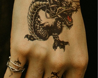Temporary Tattoo Chinese Dragon Fake Body Art Sticker Waterproof