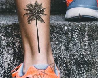 Temporary Tattoo Tropical Palm Tree Fake Body Art Sticker Waterproof Ladies Mens