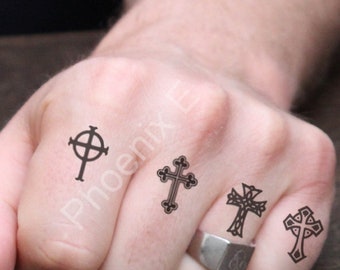 Temporary Tattoo Gothic Cross Celtic Crosses Fake Body Art