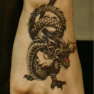 Temporary Tattoo Chinese Dragon Fake Body Art Sticker Waterproof image 2
