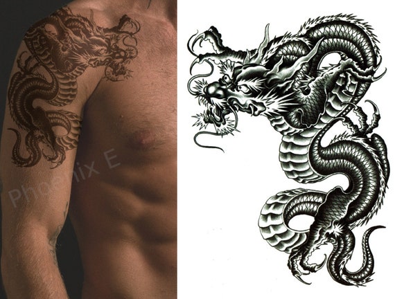 Fake Dragon Sleeve Tattoo Stickers 6Sheet Full Arm India  Ubuy