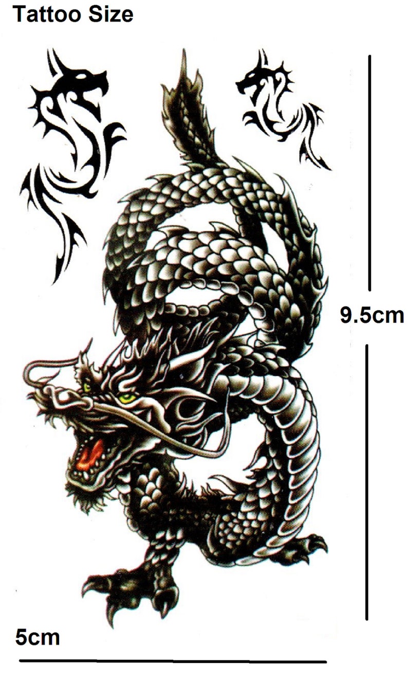 Temporary Tattoo Chinese Dragon Fake Body Art Sticker Waterproof image 4