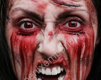 Halloween Zombie Scars Cuts Temporary Tattoos Fake Gashes Scratch Wound Face Make-Up