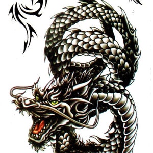 Temporary Tattoo Chinese Dragon Fake Body Art Sticker Waterproof image 3