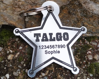sheriff star dog tag