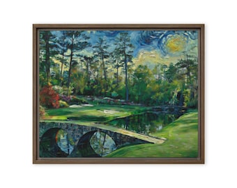 Van Gogh Style Amen Corner Augusta National Masters Golf Oil Painting | Framed Canvas Print