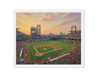 Citizens Bank Park Monet Style Framed Canvas | Impressionist Baseball Stadium Wall Art