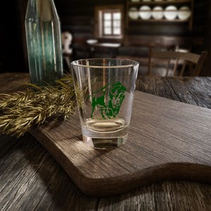 Green Buffalo Shot Glass | Buffalo Trace Inspired 1.5oz image 2