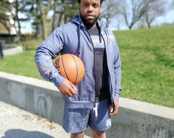 Basketball Zip Up Jacket Duntalk "Court Vision" Hoodie - Gift for Basketball Player, Basketball Dad, Coach and Basketball Fans