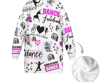 Personalized Dance Hoodie Blanket – Custom Name Gift for Dancers & Dance Lovers