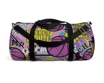 Basketball Duffle Bag -Old School Kids Duffel bag, Canvas Bag, Basketball Gifts, Gym Bag, Gift for Kids "Legacy" by Duntalk