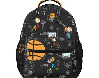 Duntalk :Doodle" Basketball Backpack - Large