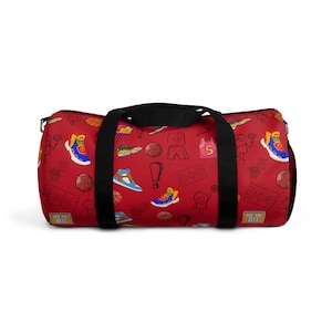 Canvas Basketball Duffle Bag - Old School Kids Duffel bag, Canvas Bag, Basketball Gifts, Gym Bag, Gift for Kids &quot;Streetball&quot; by Duntalk