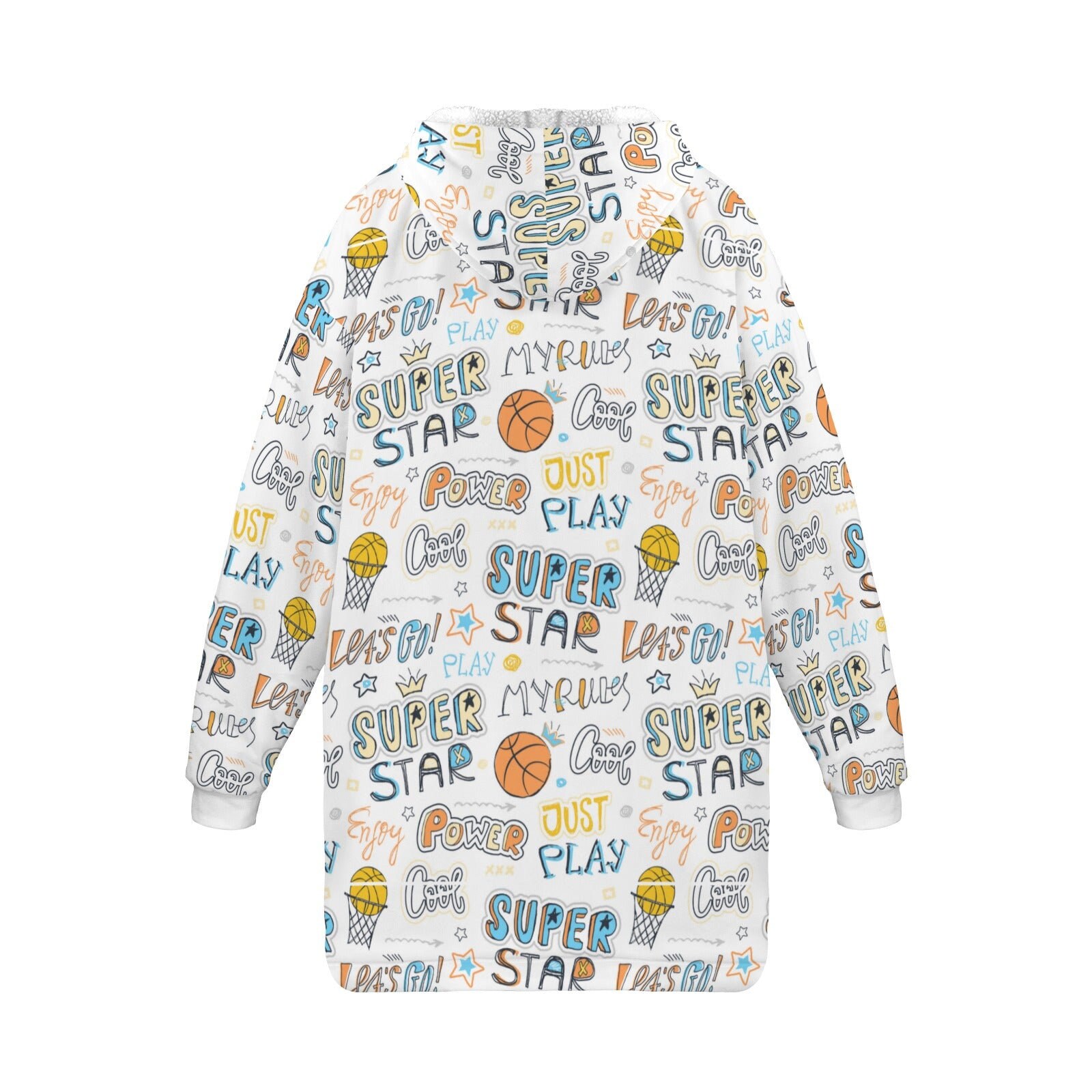 Discover Basketball Blanket Hoodie Wearable Oversized Hooded Pullover with Sherpa Fleece Lining Kids Loungewear