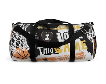 Old School Canvas Duffle Bag - Kids Duffel bag, Canvas Bag, Basketball Mom, Basketball Gifts, Gym Bag, Gift for Kids "Reset" by Duntalk