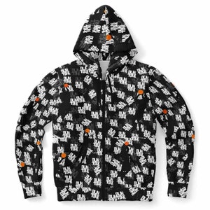 Basketball Custom Zip-Up Hoodie– Sporty Athletic Lightweight Jacket - Graphic Casual Unisex Sportswear Apparel &quot;Phantom&quot; by Duntalk