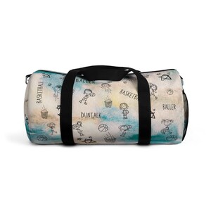 Basketball Duffel bag -Basketball Mom, Basketball Gifts, Gym Bag, Gift for Kids &quot;Doodle&quot; by Duntalk