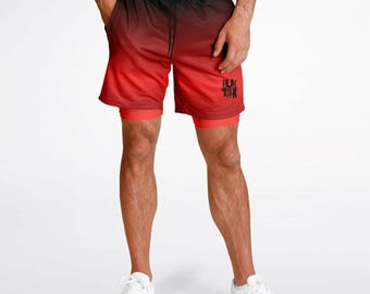 Basketball Shorts for Men, Youth Lightweight Gym Sports Red Athletic Activewear, Teen Workout Training Shorts "Blender" by Duntalk