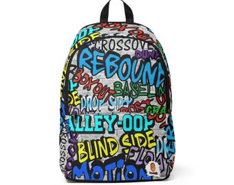 Backpack Basketball Graffiti - Basketball Gifts for Sports Lovers, Kids, School, Sports Backpack &quot;Ball All Day&quot; by Duntalk