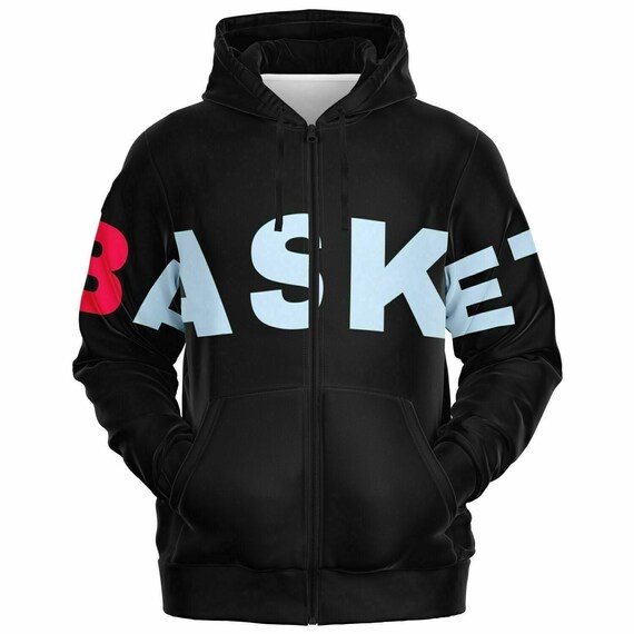 Basketball Custom Zip-Up Hoodie– Sporty Athletic Lightweight Jacket  Graphic Casual Unisex Sportswear Apparel 