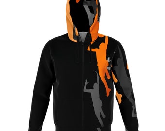 Basketball Athletic Hoodie - Sports Inspired Gym Workout Jacket - Comfortable Casual Athleisure for Hoopers & Fans &quot;Body-A-Man&quot; by Duntalk