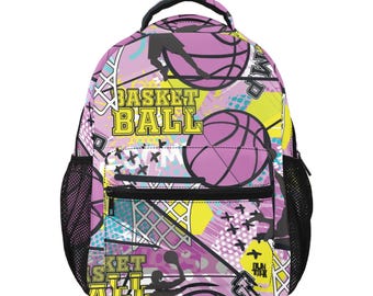 Basketball Backpack School Gym Bag for Boys Girls Teen Athletes | Game Day Essentials for Sports Practice Travel "Overtime" Black by Duntalk