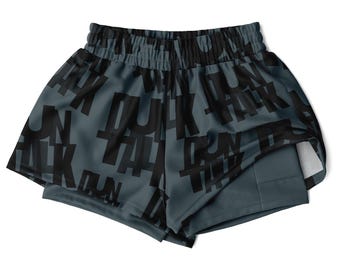 Basketball Shorts -2 in 1 Workout Shorts, Track Shorts, Graphic Training and Running Shorts - Great Basketball Gift "Phantom" Rev by Duntalk