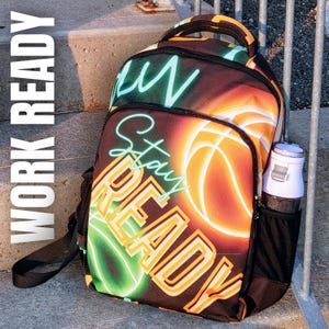 Sac à dos de basket-ball - Cadeaux de basket-ball pour les amateurs de sport, les enfants, l'école, l'école, le grand sac à dos de sport pour les amateurs de basket-ball « Glow » par Duntalk
