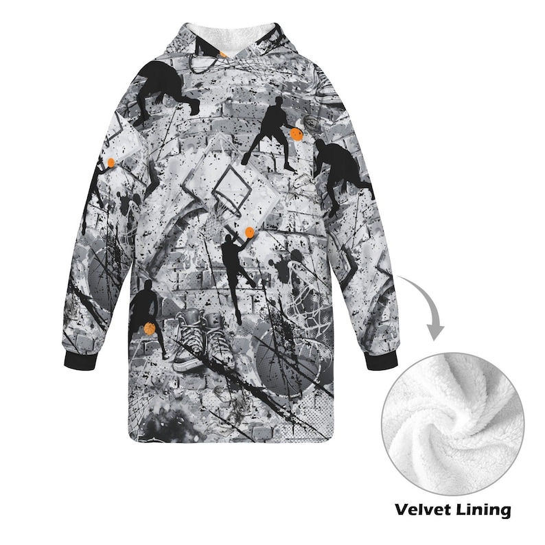 Grind Mode" Basketball Hoodie Blanket