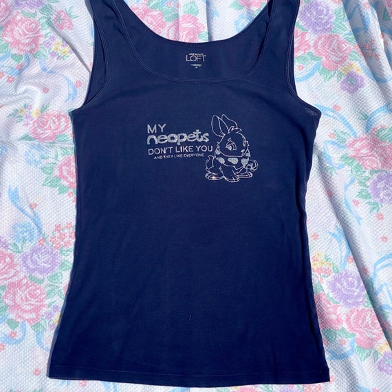 Navy Blue Silver Glitter Y2k Neopets Cybunny Tank Top Etsy