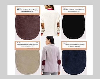 Medium Size Suede Elbow Patches: Leather Sew-On Jacket Repair (Pair) For Sweaters