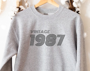 Sweat-shirt d'anniversaire 1987 vintage T-shirt 1987 Sweat-shirt rétro 36 Cadeau d'anniversaire 1987 Cadeau d'anniversaire pour lui Cadeau pour elle Chemise vintage 1987