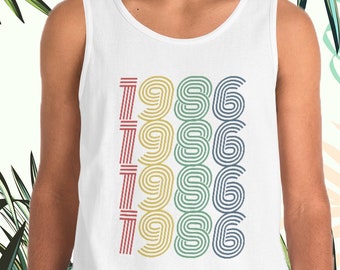 Custom 1986 Birthday Tank Top 1986 Tank Top Retro Tank Top 38th Birthday Gift 1986 Birthday Gift For Him Gift For Her Vintage 1986 Shirt