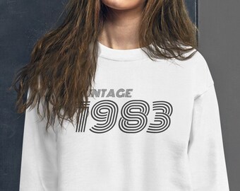 Vintage 1983 Birthday Sweatshirt 1983 TShirt Retro Sweatshirt 40 Birthday Gift 1983 Birthday Gift For Him Gift For Her Vintage 1983 Shirt
