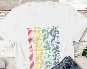 Camiseta de cumpleaños de 1956, camiseta de 1956, camiseta retro, regalo de cumpleaños número 69, regalo de cumpleaños personalizado de 1956 para él, regalo para ella, camiseta vintage de 1956, camiseta de 1956