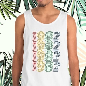 Custom 1982 Birthday Tank Top 1982 Tank Top Retro Tank Top 42nd Birthday Gift 1982 Birthday Gift For Him Gift For Her Vintage 1982 Shirt