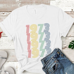 1973 verjaardag T-shirt 1973 T-shirt retro shirt 50 verjaardagscadeau 1973 verjaardagscadeau voor hem cadeau voor haar Vintage 1973-shirt