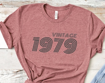 Vintage 1979 Geburtstag T-Shirt 1979 TShirt Retro Shirt 44 Geburtstag Geschenk 1979 Geburtstagsgeschenk für ihn Geschenk für sie Vintage 1979 Shirt 1979 Tee