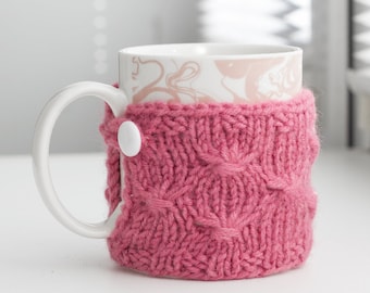 Hand Knit Coffee Cozy Coffee Mug Warmer Cozy Cup Warmer Mug Cozy Mug Wrap Tea Cozy Cup Cozy Knitted Coffee Cozy Knit Cup Cozy Gift For Her